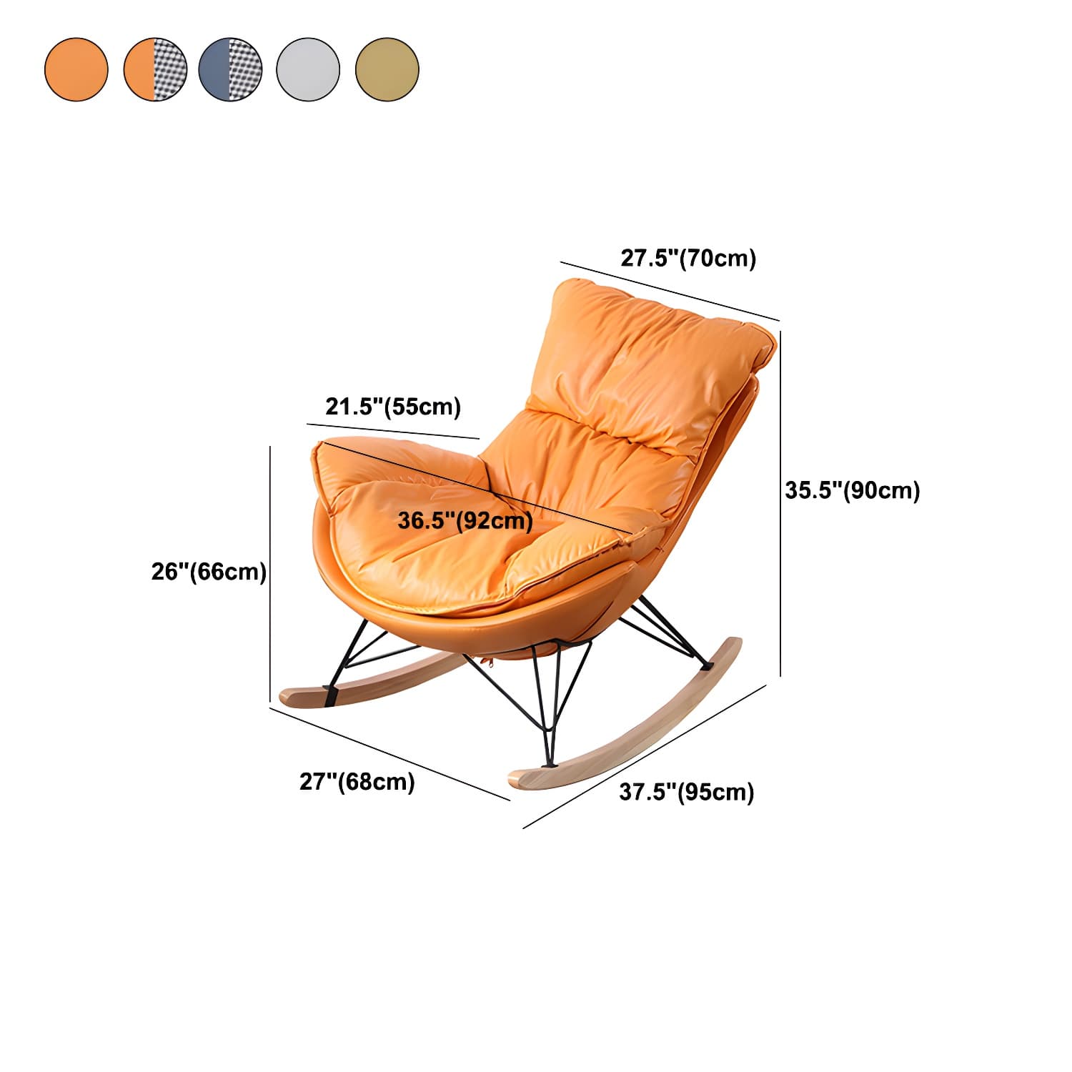 Modern Style Single Rocking Chair Indoor Lazy Sofa Rocking Chair for Living - image 16