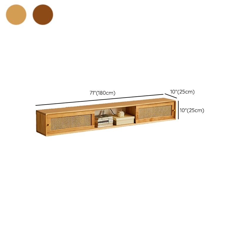 Minimalist Wood TV Stand with Open Shelving and Storage Cabinets - image 15