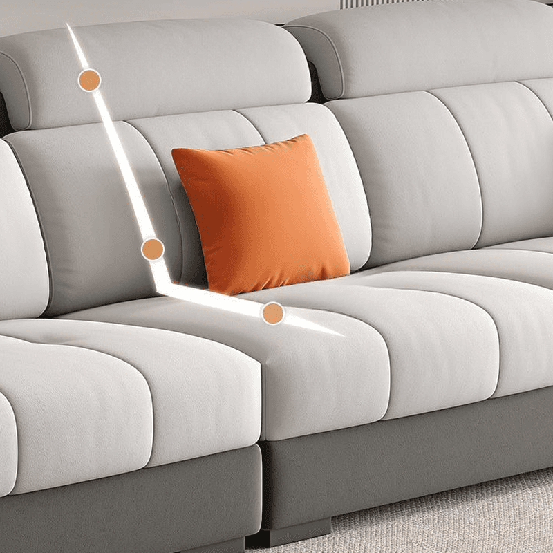 Straight Scratch-repellent Sofa with Side Pocket and Horizontal Flared Arm, Includes 1 Ottoman - image 6