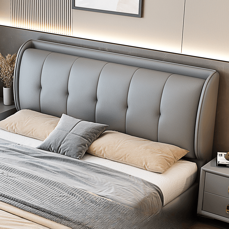 Modish Timber Panel Headboard with No Distressing, Arched/Rectangle/Camelback Shape for Full/King/Queen Bed, Featuring Sponge Upholstery Fill and Standard Height - image 5