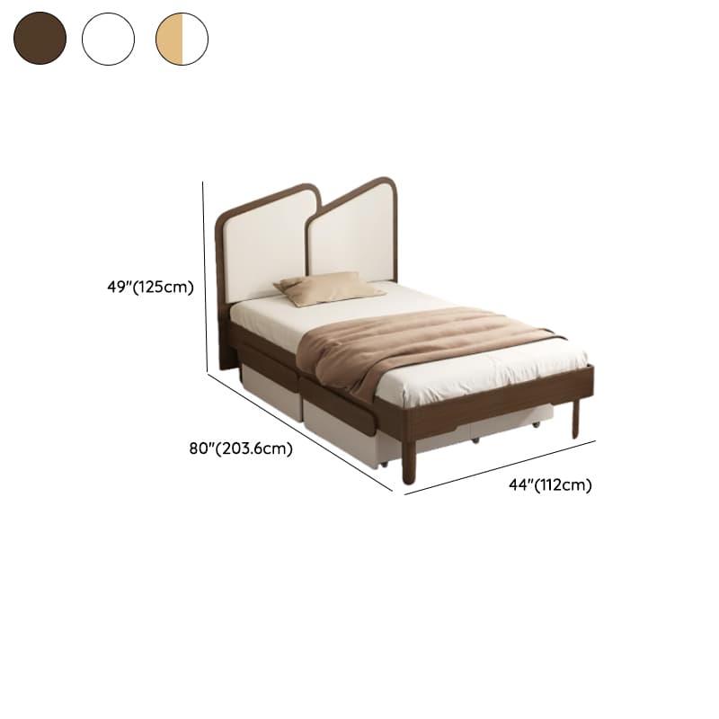 Contemporary Storage Included Panel Bed with Leg and Natural Wood Slat for Bedroom - image 12