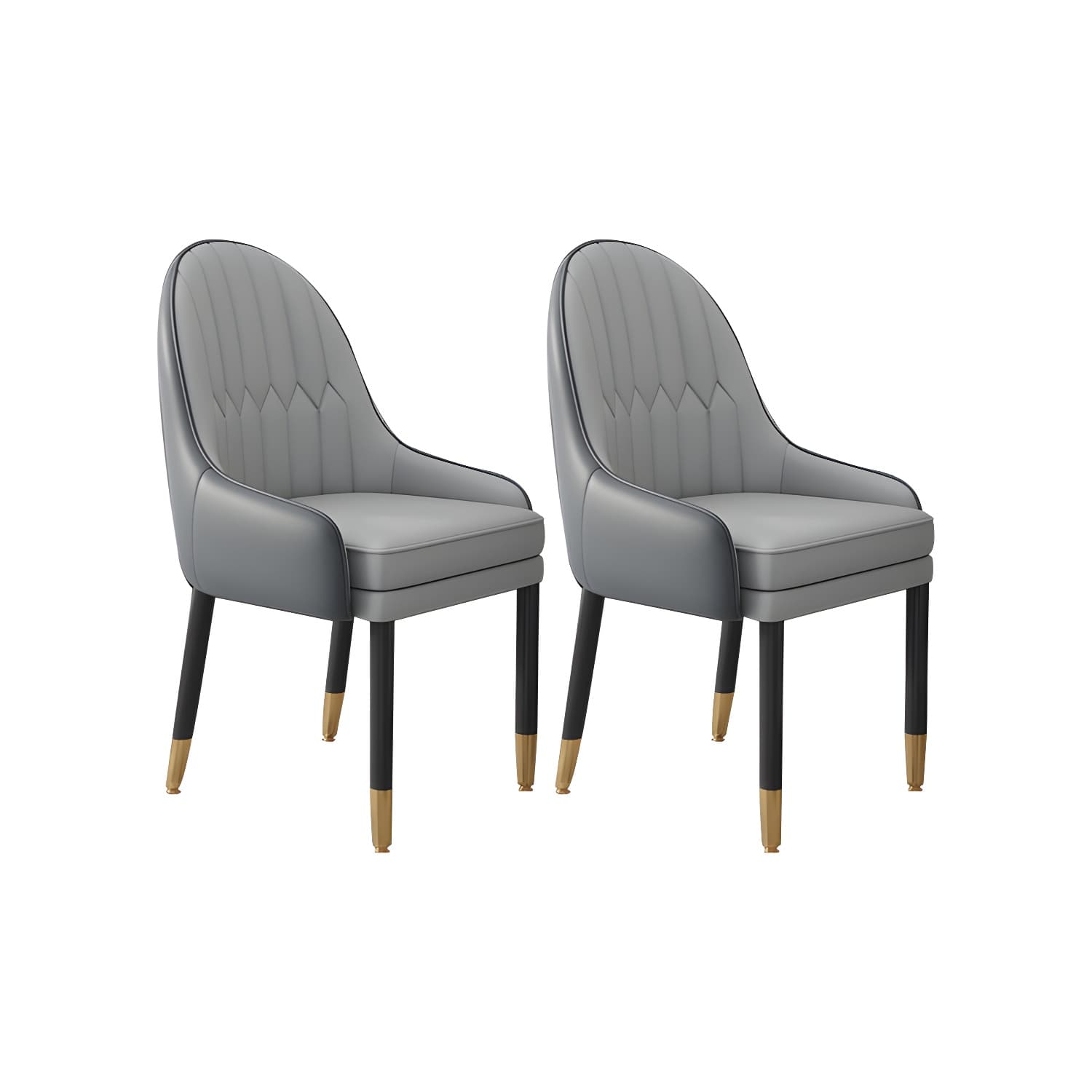 Faux Leather Dining Chairs Modern Parsons Arm Chair with Wood Legs - image 10
