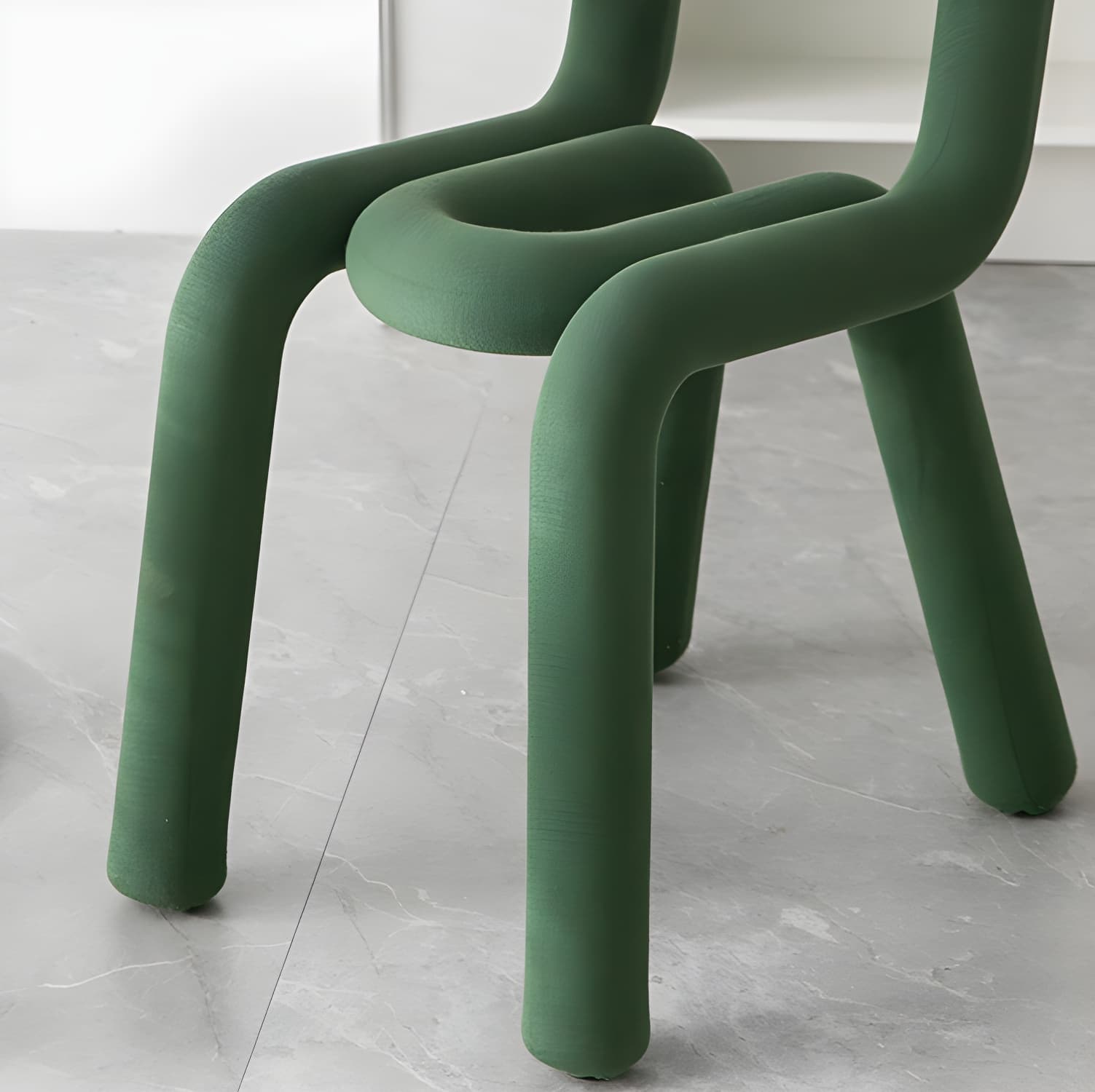 Scandinavian Style Velour Side Chair with Open Back and Metal Legs for Kitchen & Dining - image 22