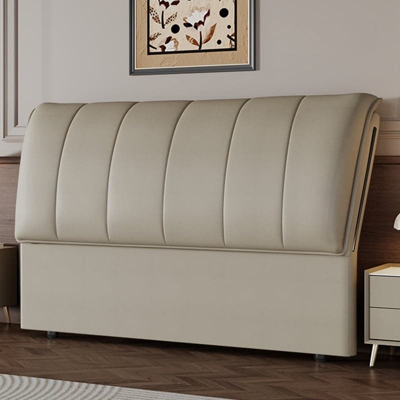 Trendy Panel Headboard in Natural Wood with No Distressing, Rectangle Shape for Queen/Full Bed, Featuring Sponge Upholstery and Standard Height - image 6