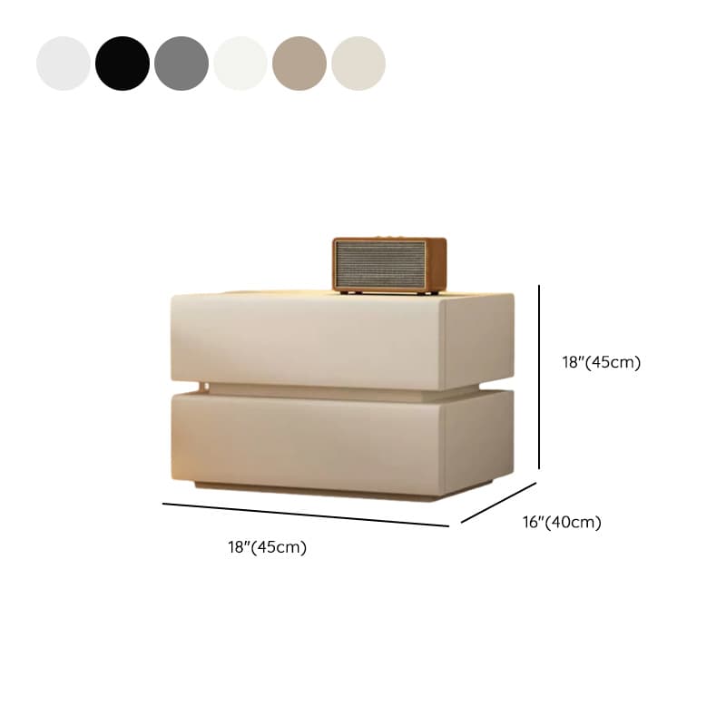 Minimalist 2-Tier Synthetic Leather Countertop Drawer Storage Nightstand - image 17