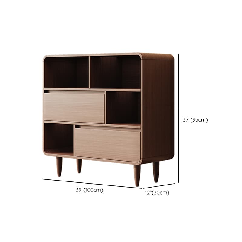 Simple Rectangular Damp-proof Accent Chest with 4 Exterior Shelves, Natural Wood Brown Top, and Soft Close Drawer - image 10