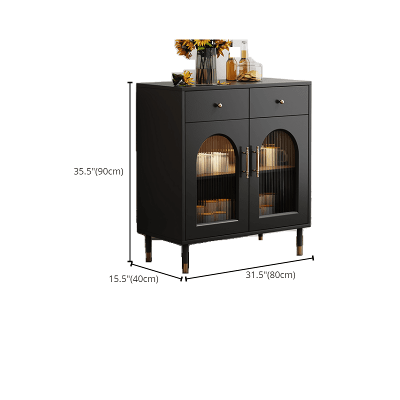 Standalone Accent Cabinet in Black with Glass Door, Alterable Shelf and Illuminating, Soft Close Drawer and 1 Cabinet/2 Cabinets in a Casual Style - image 14