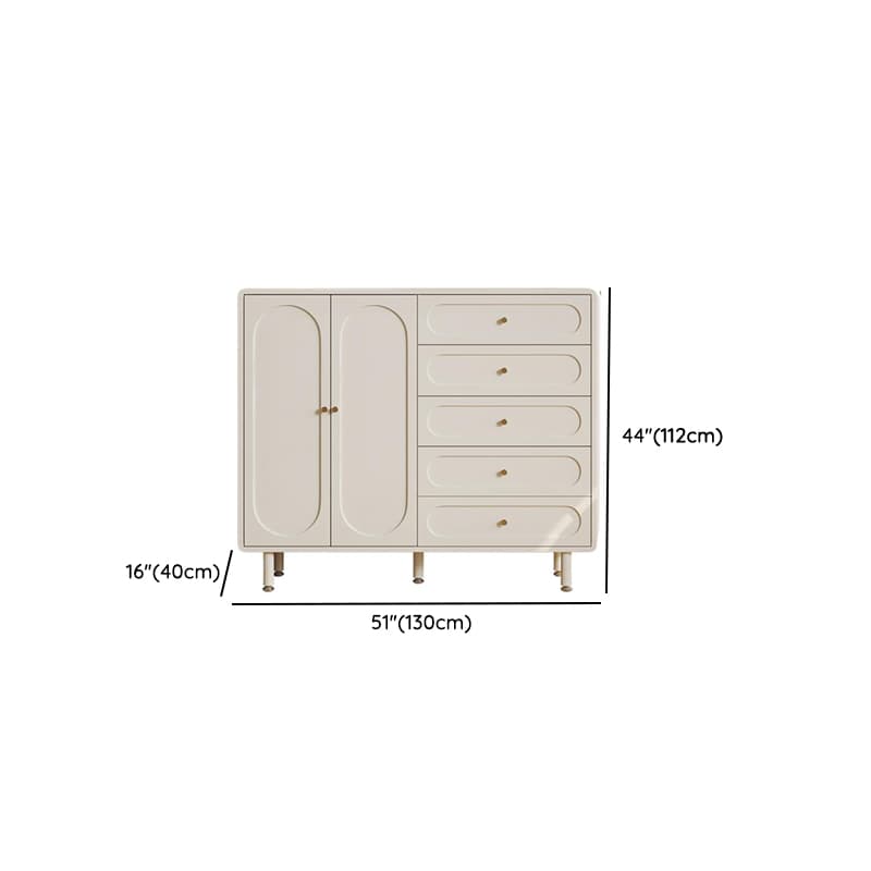 Chalk Casual Composite Wood Combo Dresser with 5 Drawers, Hutch, 3 Interior Shelves, Horizontal/Vertical - image 28