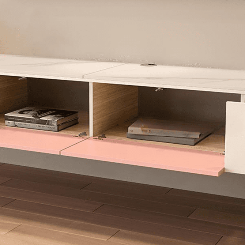 Wall Hanging Stone Countertop TV Stand for Parlor with 2 Doors - image 6