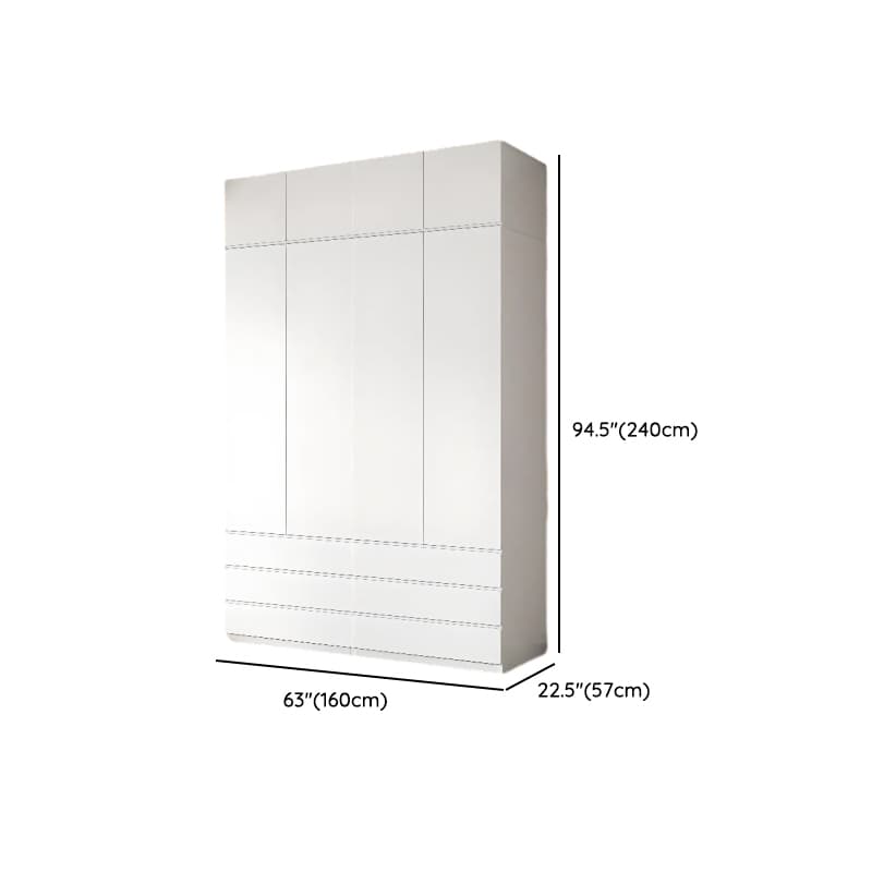 White Contemporary Alloy Cabinet Armoire with 3/6/9 Drawers, Flexible Shelf, and Hanging Rod - image 24
