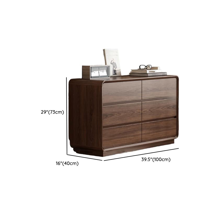 Cocoa Retro Rubberwood Console Dresser/Semainier with 6/9/5 Drawers, Horizontal/Vertical for Sleeping Quarters - image 10