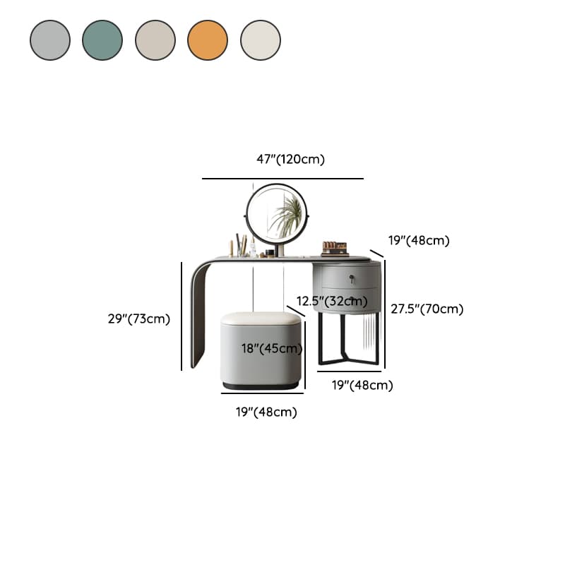 Wood Multi-Purpose Vanity Set with Lighting System, Push-Pull Drawers, and Adjustable Brightness - image 18