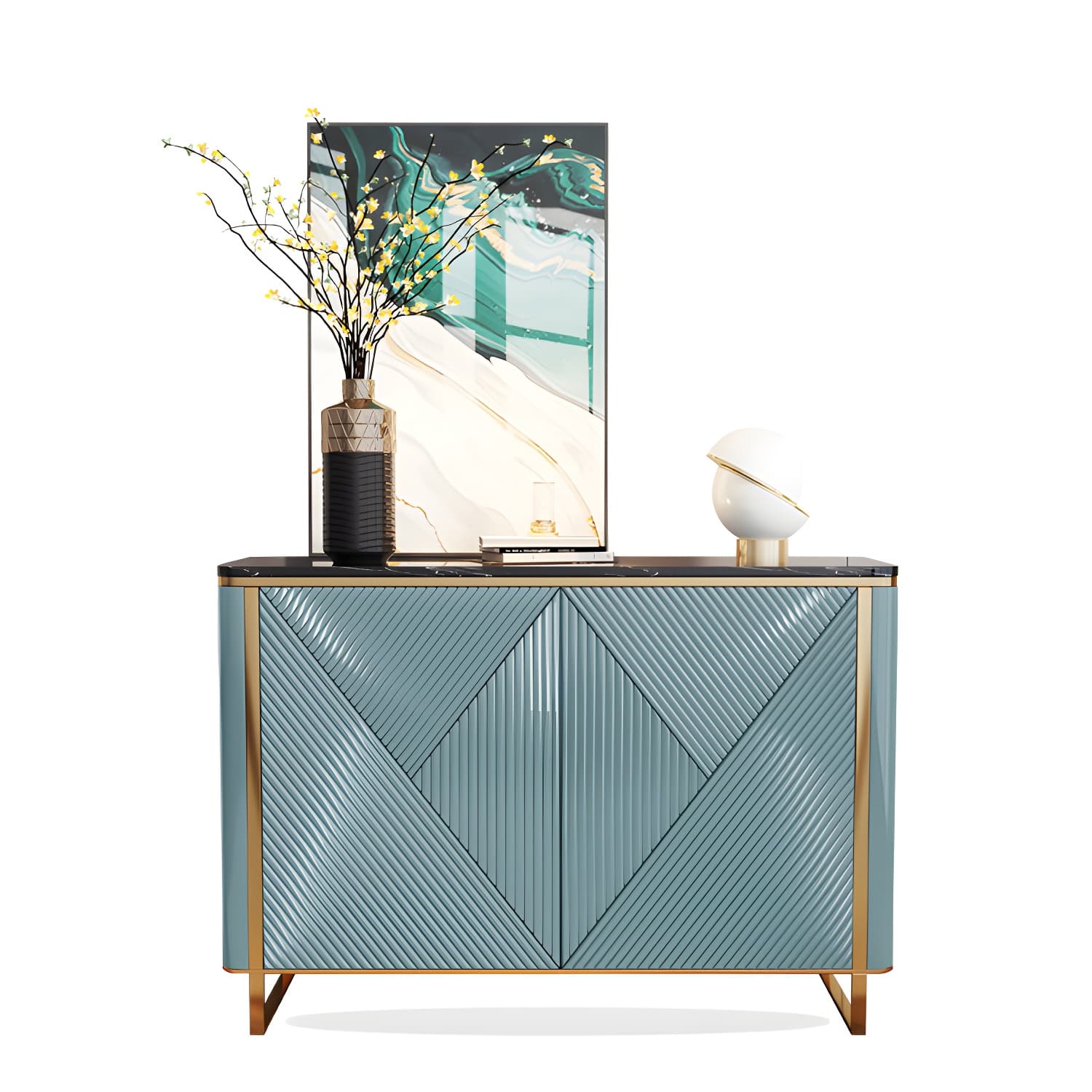 Modern & Contemporary Side Board Stone Credenza with Cabinets - image 9