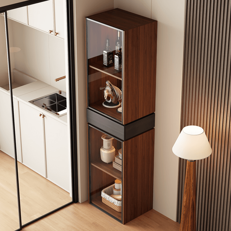 Rectangular Detached Accent Cabinet with Damp-proof, Scratch-immune Glazed Door in Chalk/Sepia and Soft Close Drawer - image 6