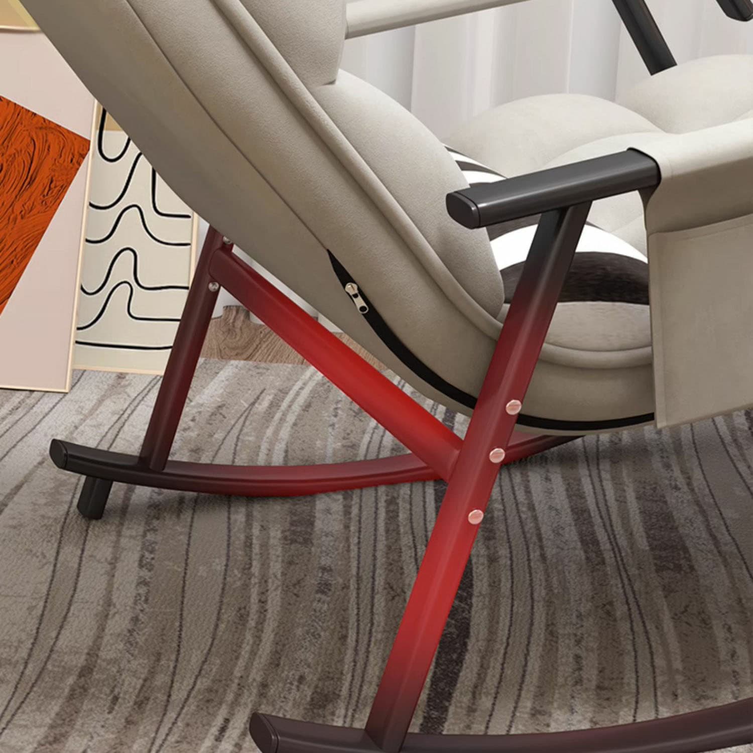 Elegant Modern Upholstered Rocking Chair - Stylish Home Decor with Fun Freshness - image 16