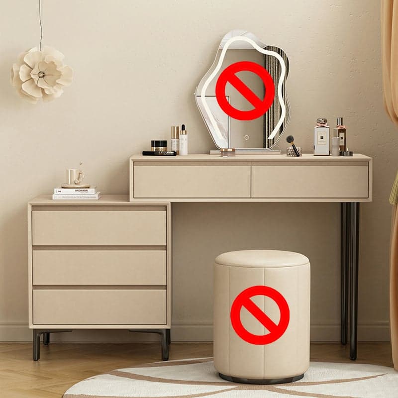 Modern Wood Makeup Vanity with Soft Close Drawers & No Mirror - image 3