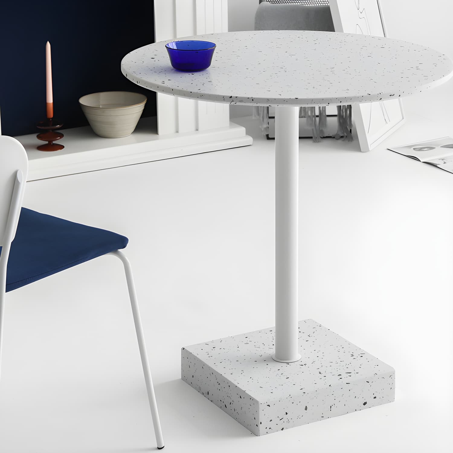 Industrial Style Dining Table Pedestal Casual Dining Site Table for Dining Room - image 15