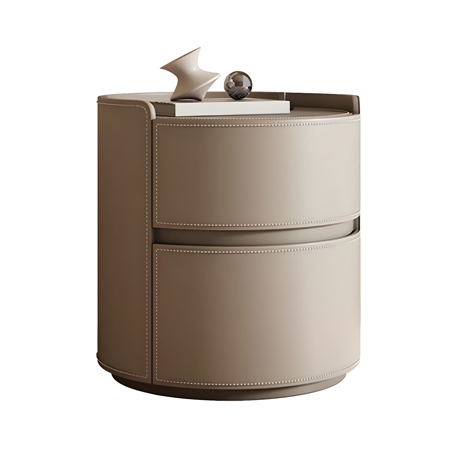 Modern Wood Nightstand with 2 Drawers and No Distressing Brown Color - image 15