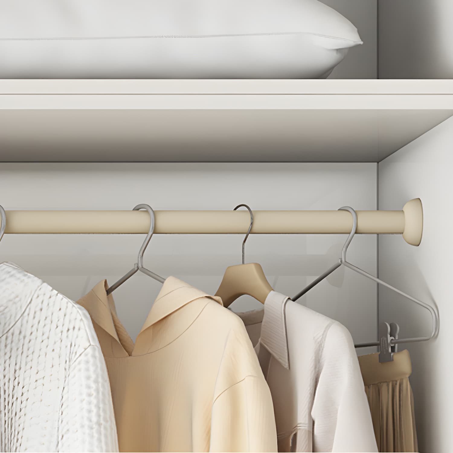Sleek White Wood Wardrobe Armoire with Soft Close Drawers and Shelves - image 4