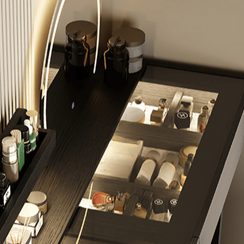 Multi-Purpose Tan Vanity Set with Lighting, Scalable 2-in-1 Adjustable Touch and Brightness - image 6