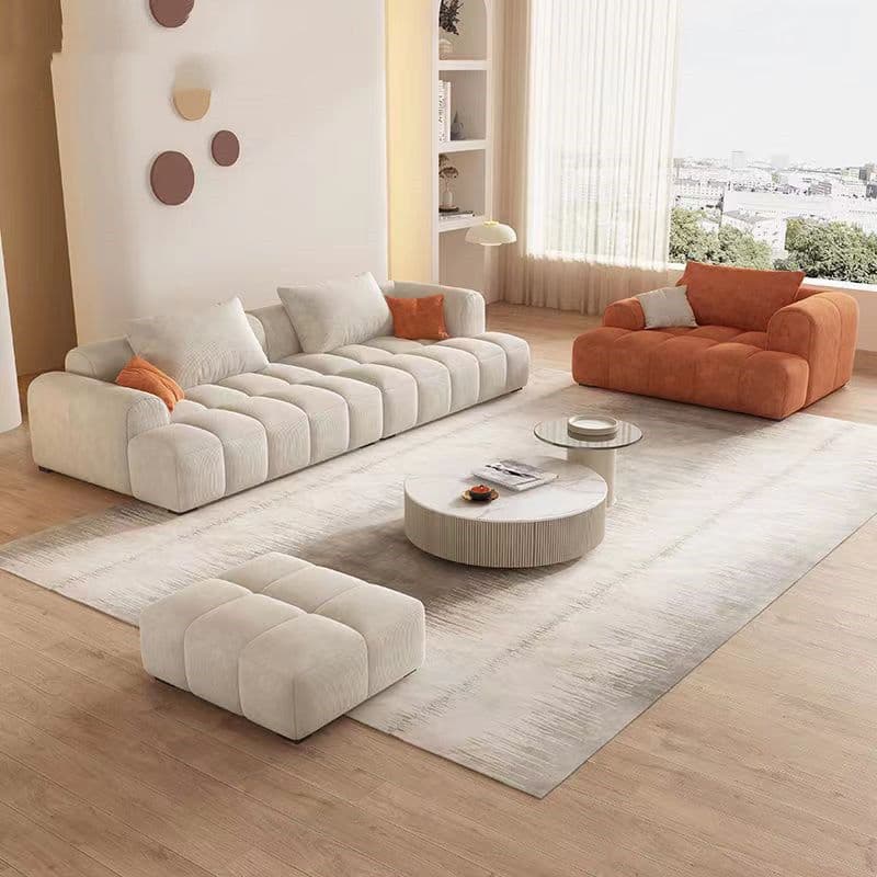 Grey/Lime Green/Ivory Sofa Couch with Concealed Support - image 11
