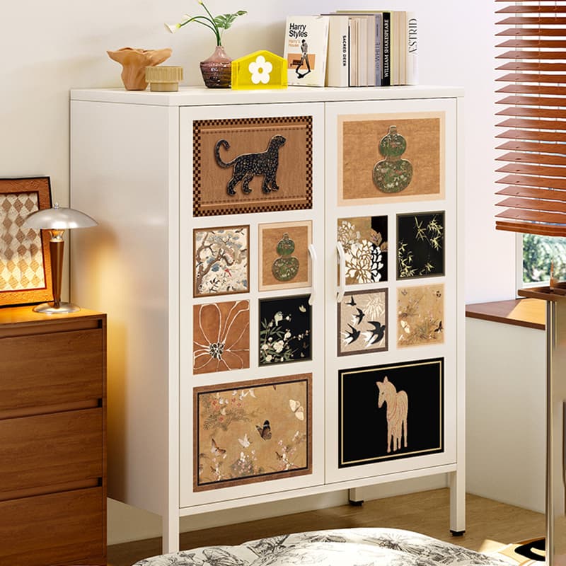 Damp-proof, Scratch-immune Steel Accent Cabinet with Adjustable Shelf, Grip Bars in Midnight Black/Chalk, Stain Resistant - image 10