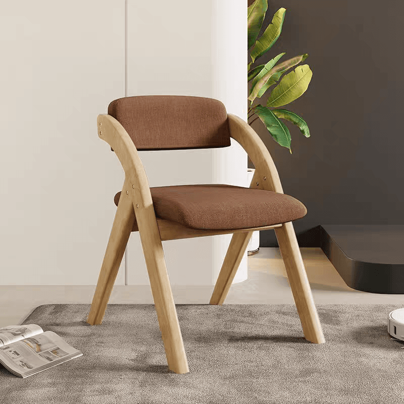 Casual Collapsible Side Chair with Midnight Black/Walnut/Wood Grain Rubberwood Legs and Upholstered Uncovered Back - image 11