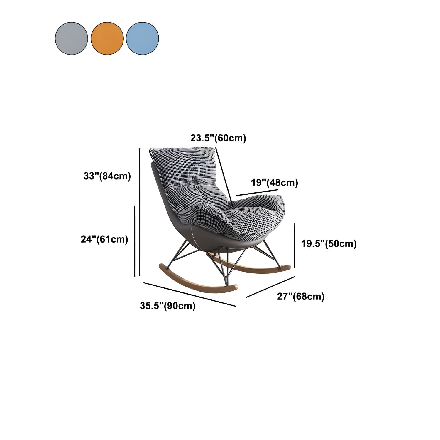 Upholstered Rocker Chair Living Room Rocking Chair with Padded Seat - image 23