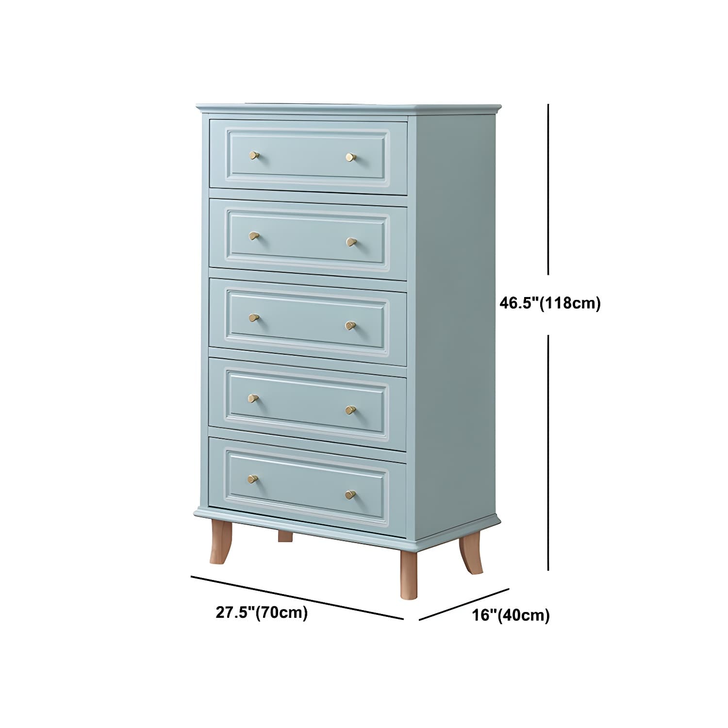 Contemporary Blue/ White Wooden Rectangle Accent Chest with Drawers - image 13