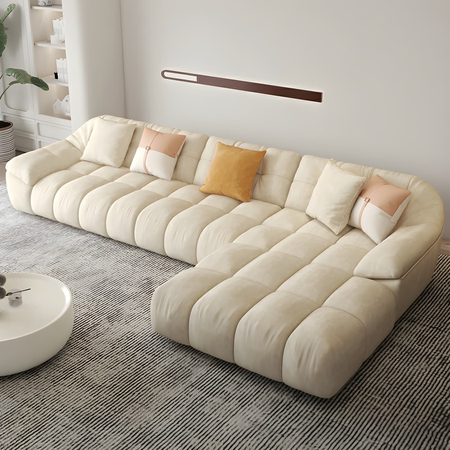 Comfortable Polyester Blend Showcase Sectional Sofa for Contemporary Home Decor - image 4