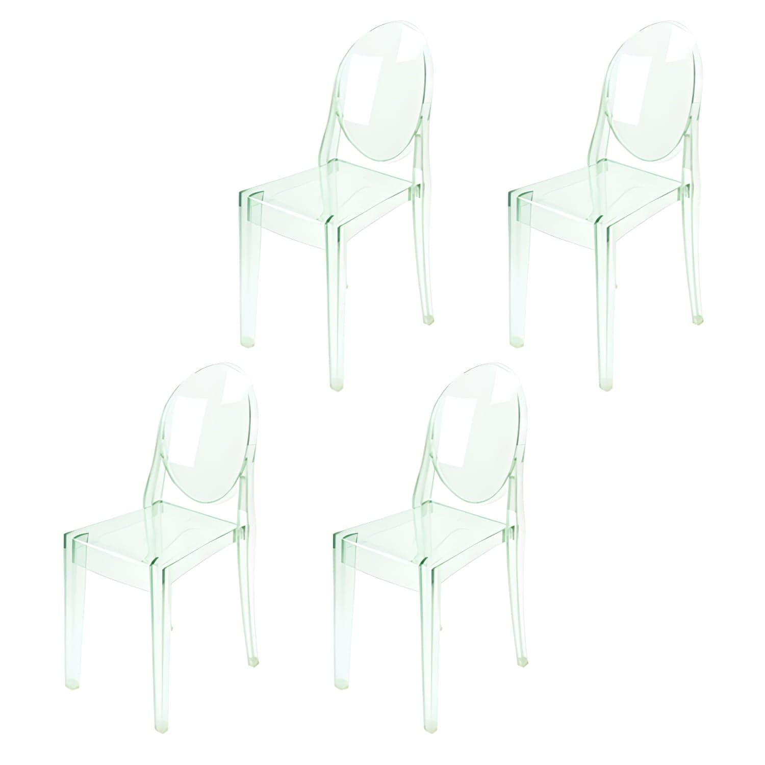 Scandinavian Winehouse Plastic Side Chair Transparent Open Dining Chair (Set of 4) - image 8