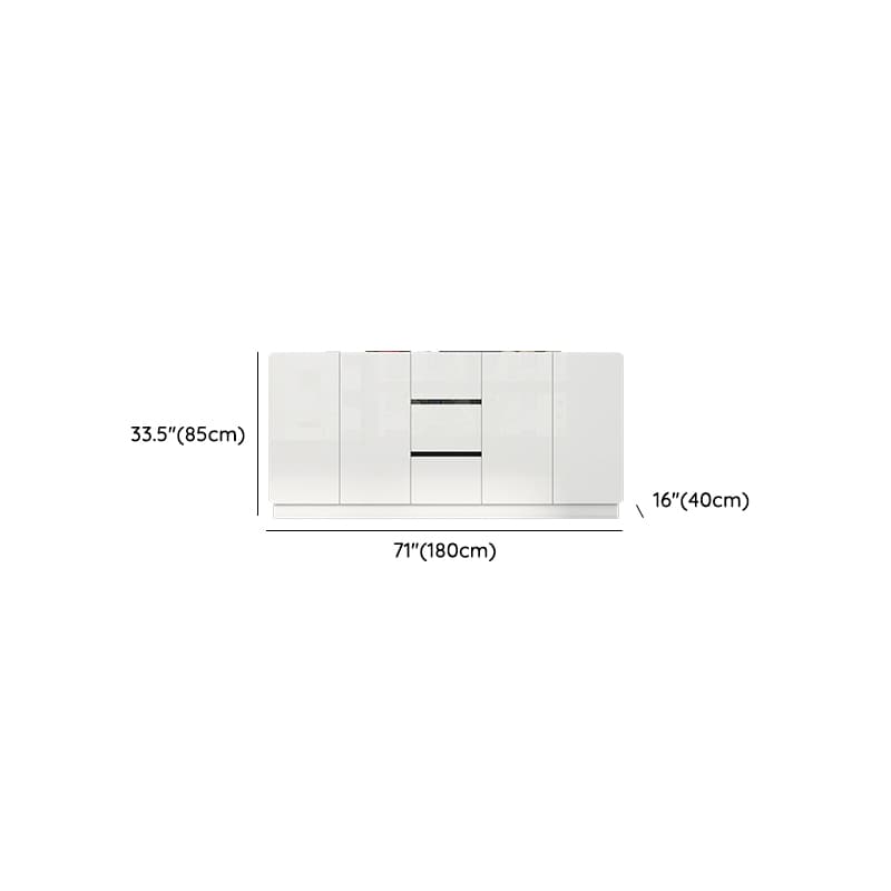 White Trendy Kitchen Storage with 3 Drawers, Standard/Narrow Size, Lumber Countertop, Variable Shelf, and Multiple Doors Options - image 17