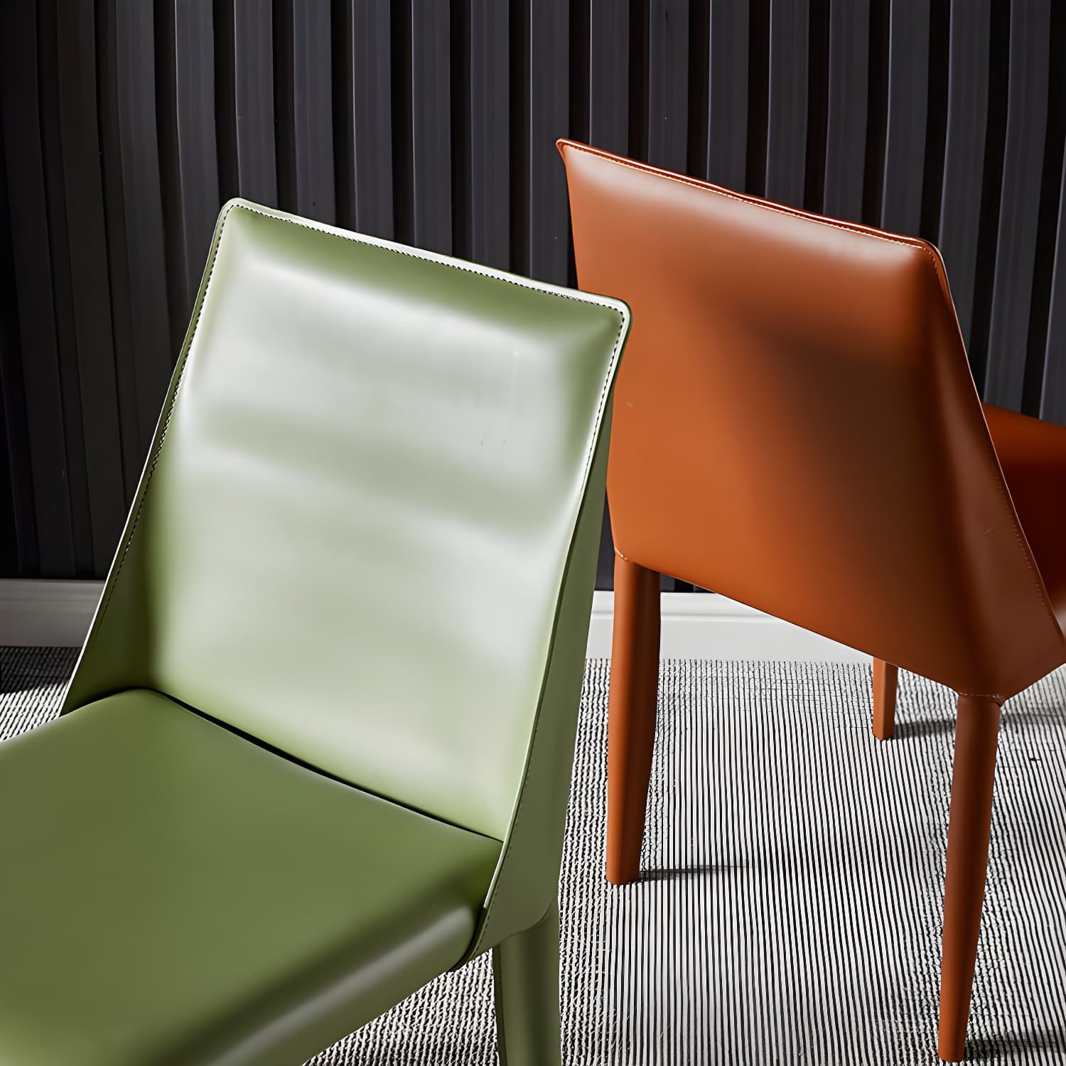 Modern Style Leather Dining Chairs Armless Solid Back Side Chairs for Kitchen - image 16