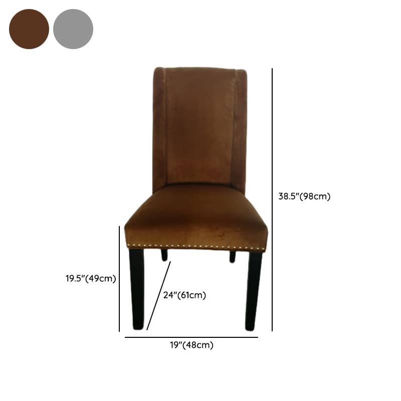 Flannel/Linen/PU Upholstered Stable Framed Armless Chair with Parsons Back and Nailhead Trim for Dinette in a Trendy Style - image 21