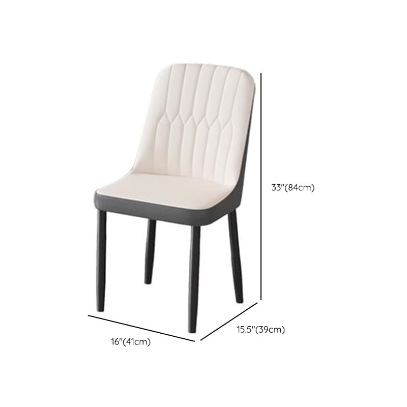 Minimalist Rectangular Slate Stone Dining Table Set with 4 Legs, Padded Chair Back, 7 Piece Set - image 10
