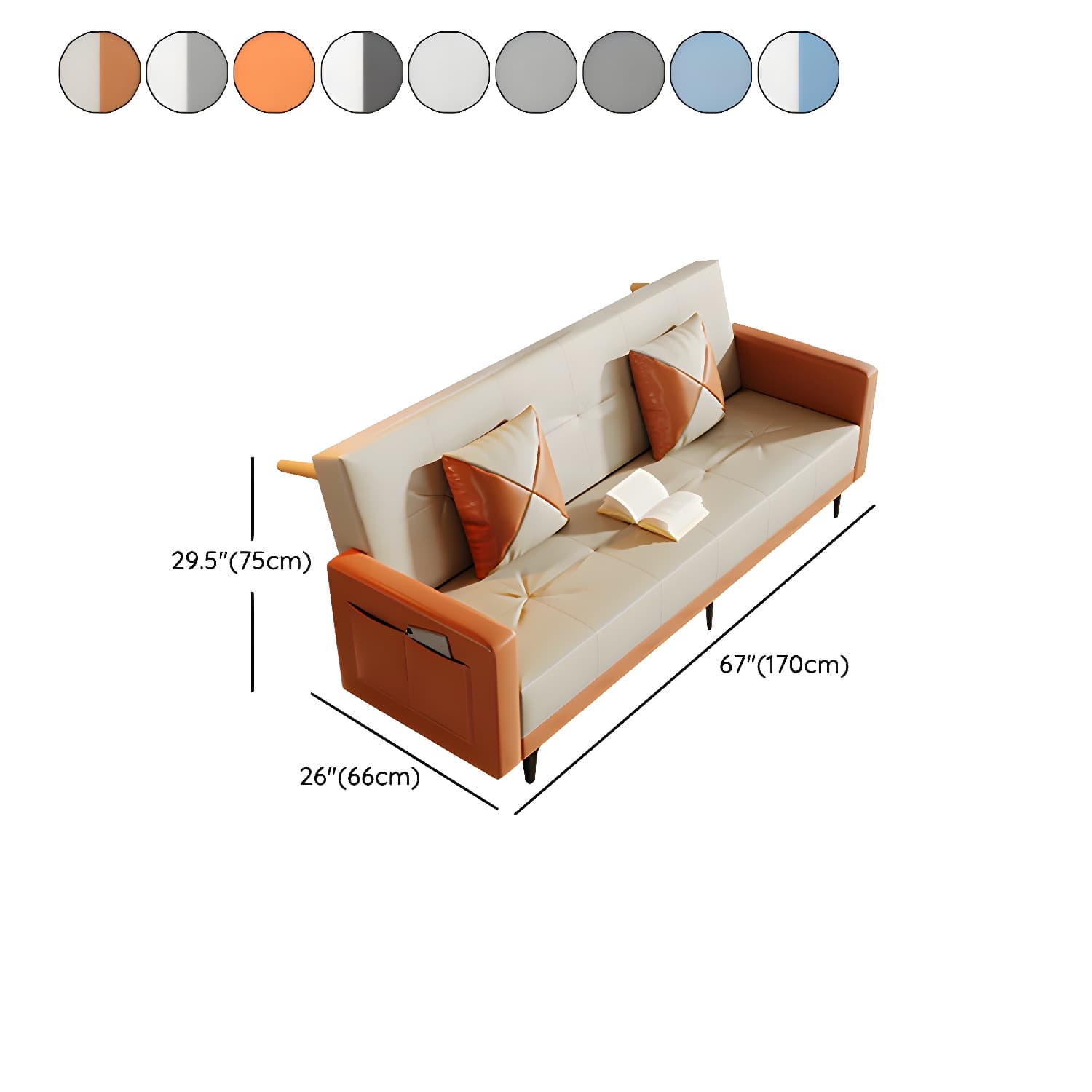 Modern Folding Double Chaise in Natural Color for Drawing Room - image 22