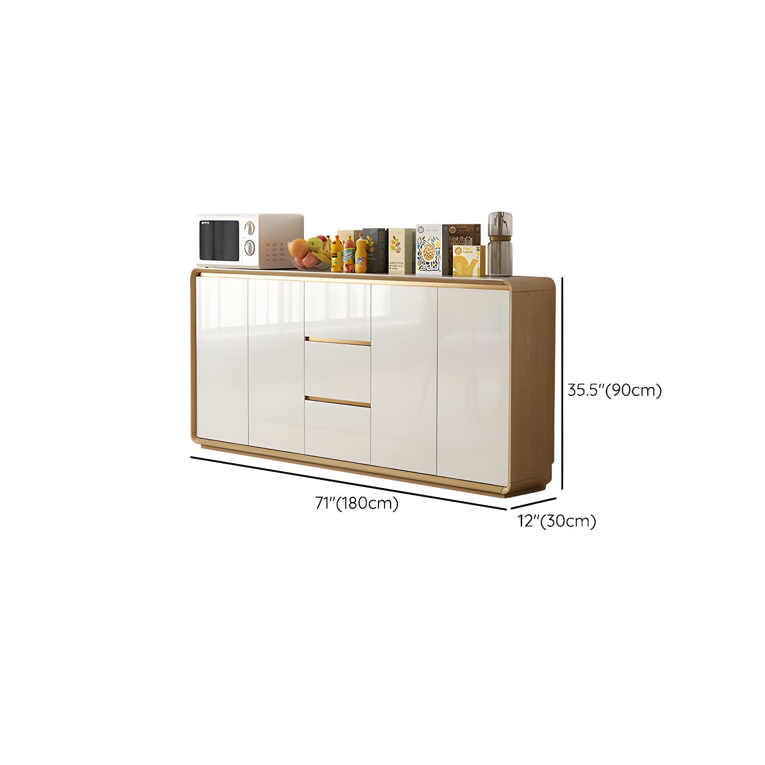Contemporary Style Adjustable Shelving Wood Sideboard Cabinet with Cabinets and Drawers - image 11