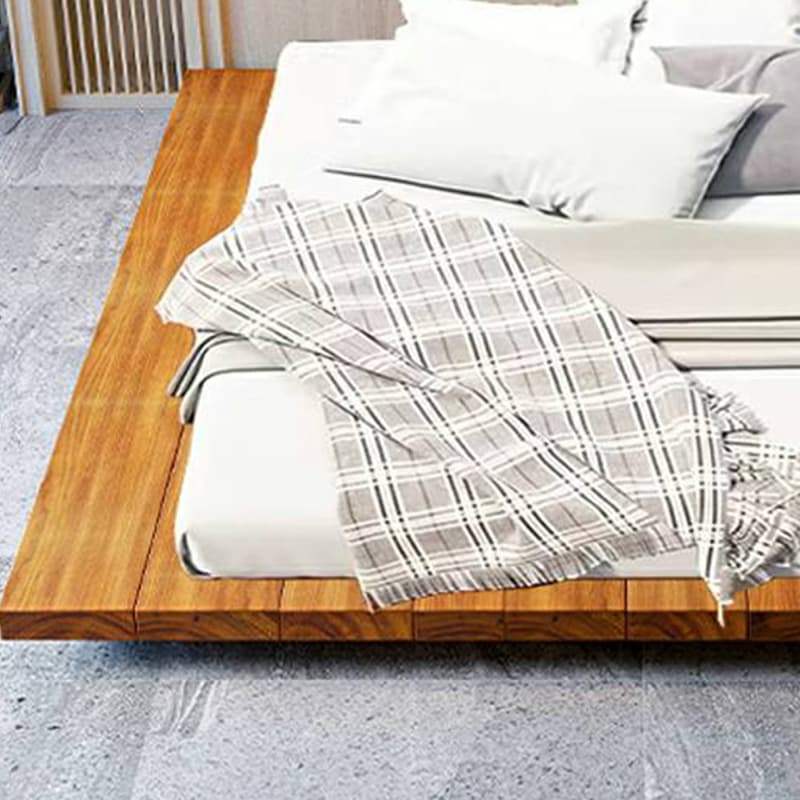 Solid Color Natural Color Wooden Frame Pallet Bed Frame Bedroom - image 7