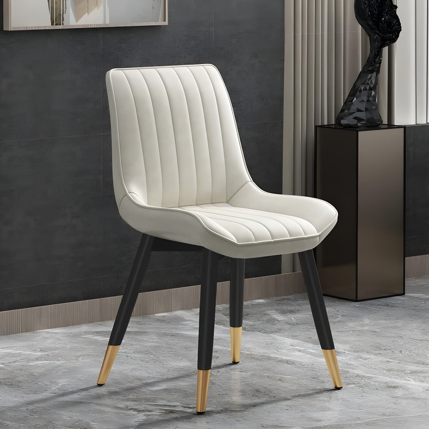 Glam Faux Leather Dining Chair Parsons Chair in Matte Finish for Home - image 21