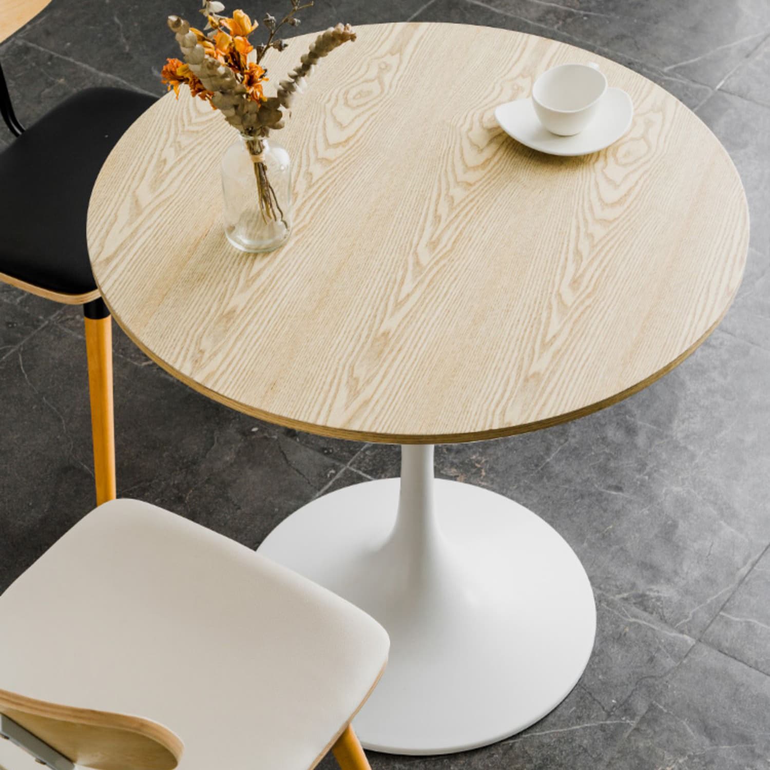 Modern Round Wood Dining Table Tulip Base Home Kitchen Dinner Dining Table - image 13