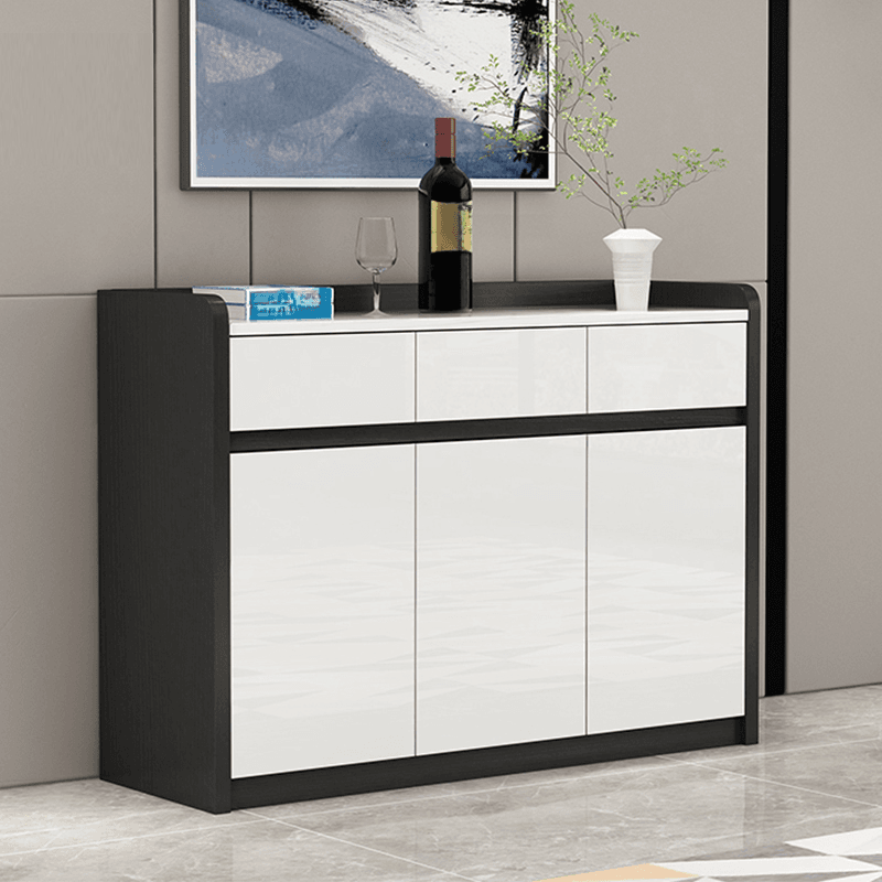 Minimalist Sintered Stone Buffet Table with 3 Drawers/Single Drawer, Closet, Standard/Wide/Narrow Size, Changeable Shelf, and 5 Doors/4 Doors/3 Doors