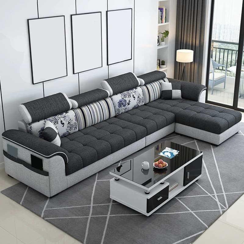 Modern Reversible L-Shape Sectional Sofa with Pillow Top Arm Design and Adjustable Headrest - image 11