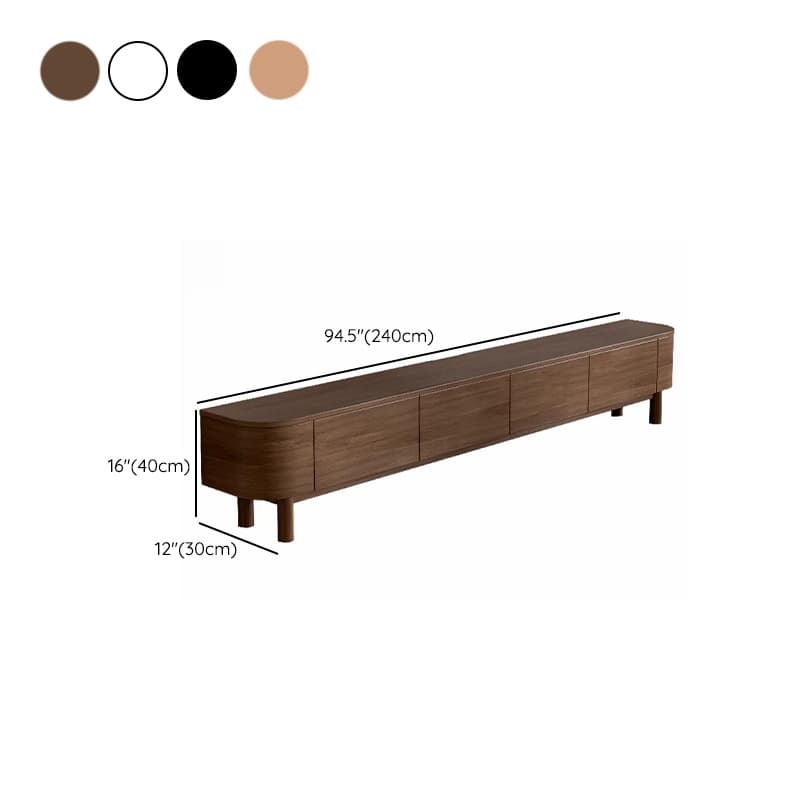 Simple Real Wood TV Stand with 4 Cabinets/3 Cabinets, 2 Drawers and Shelf - image 23