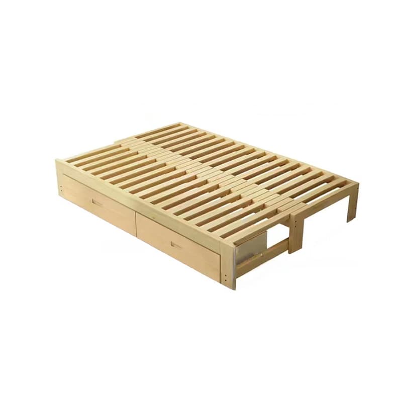 Unfinished Color Pallet Bed Frame with 2 Storage Drawers, Lumber Frame, Easy Assembly for Living Room - image 15