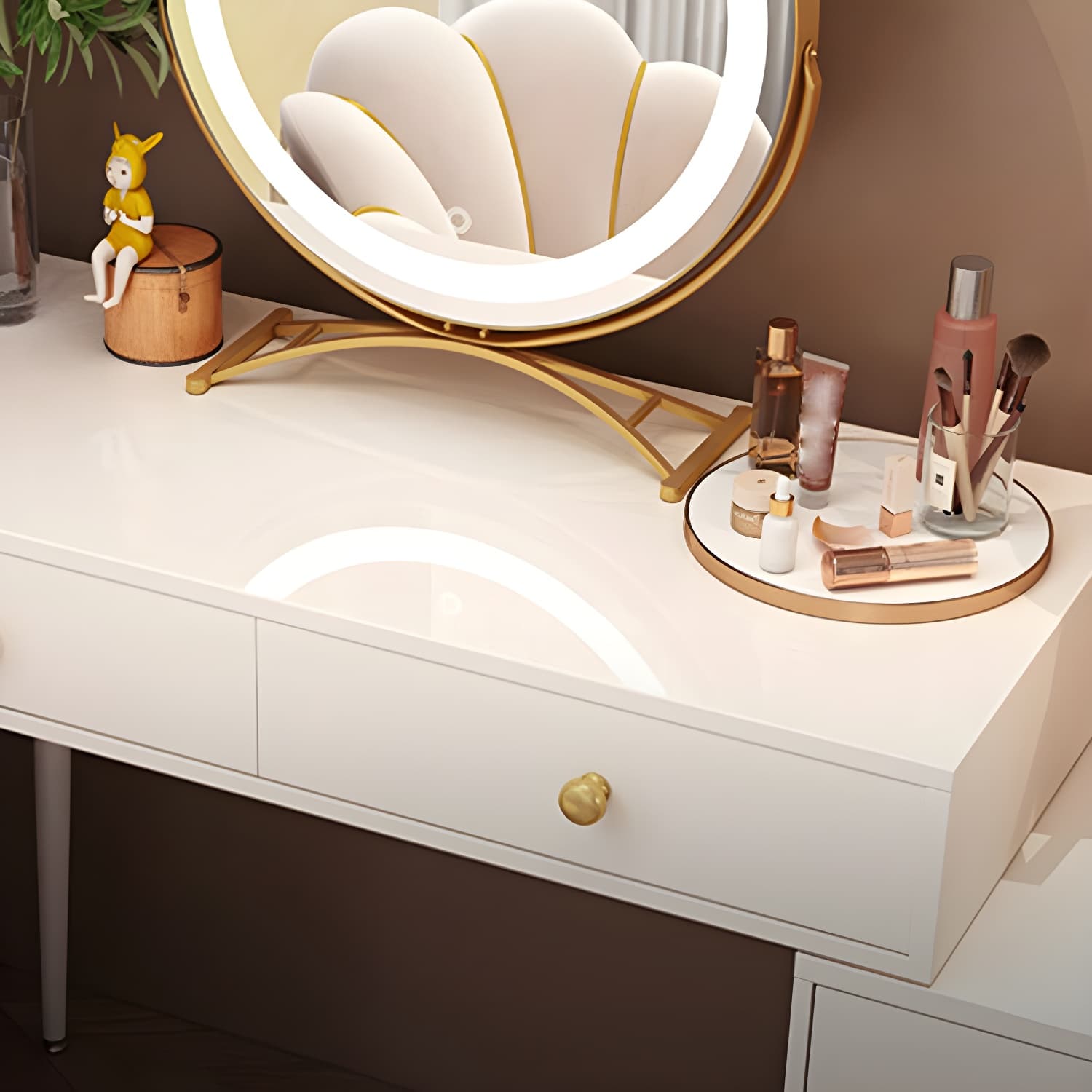 2-Drawer Vanity Tables Bedroom Makeup Vanity Desk Table with Drawer - image 9