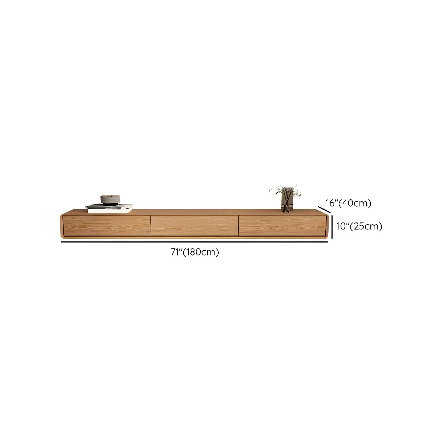 Contemporary Wood Media Console TV Stand in Natural with Drawers - image 16