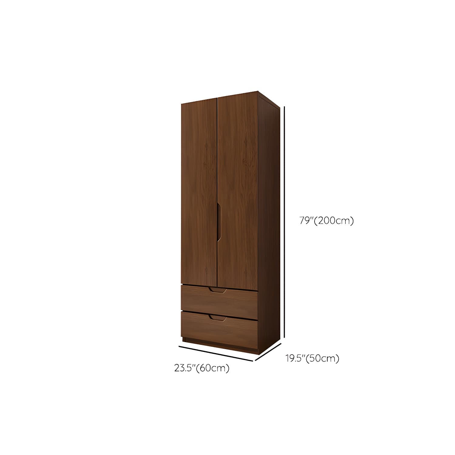 Contemporary Oak Solid Wood Wardrobe Freestanding Multifunctional Wardrobe - image 13