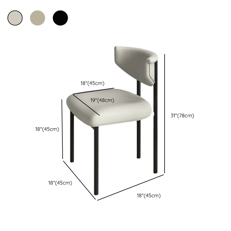 Scandinavian Style 1-Piece Side Chair Set with Upholstered Seats, Ink/Ivory Metal Legs, and Low Back - image 17