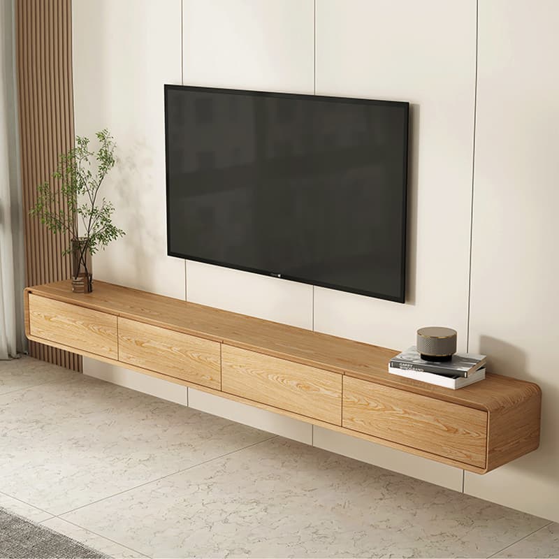 Floating Mount Rectangle TV Stand with Door Living Room Black/White/Natural/Walnut - image 10