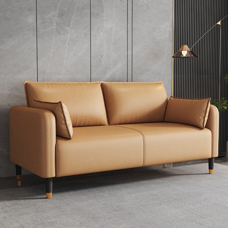 Art Deco Solid Color Water Resistant Loveseat with Wide Pillow Back and Square Arm